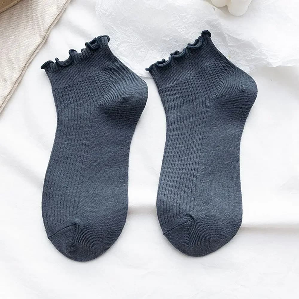 Women's Cotton Frilly Ruffle Ankle Socks
