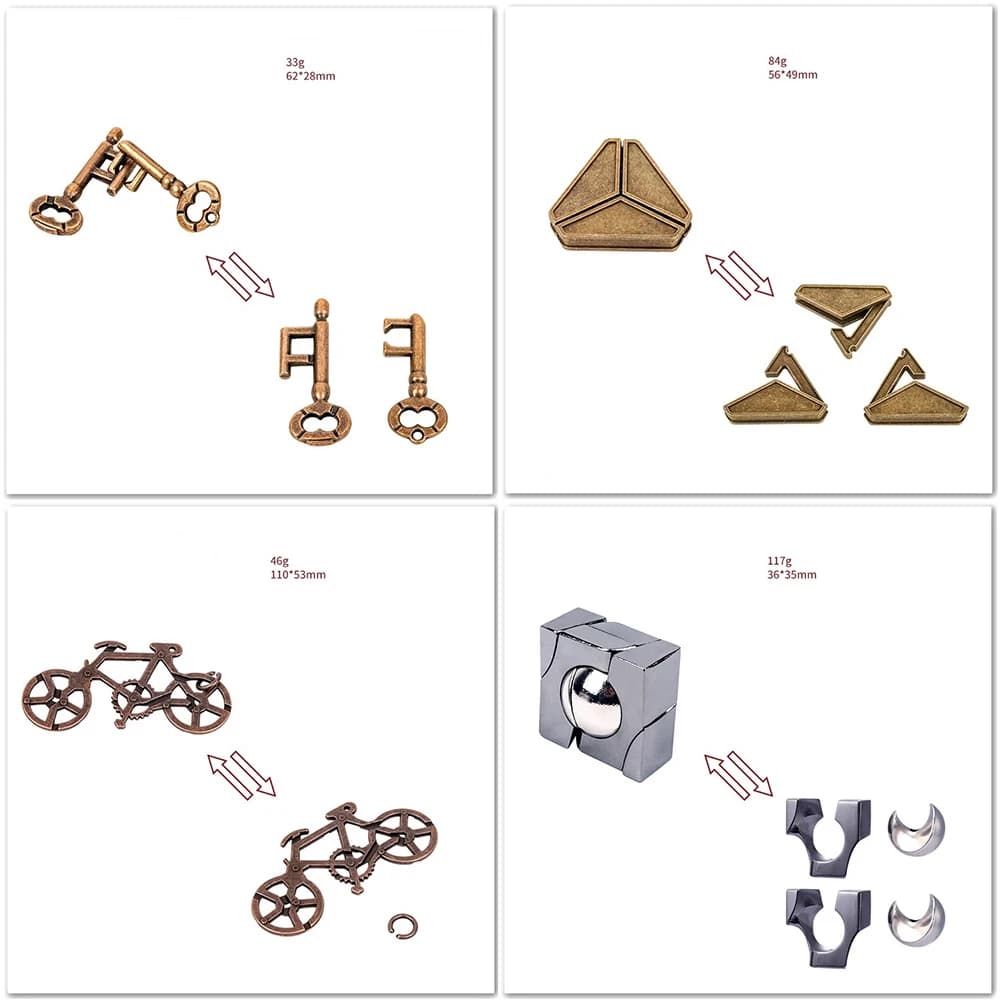 Metal Lock Brain Teaser Puzzles