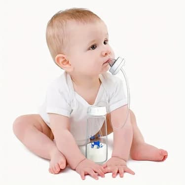 Baby Hands-Free Angled Feeding Bottle