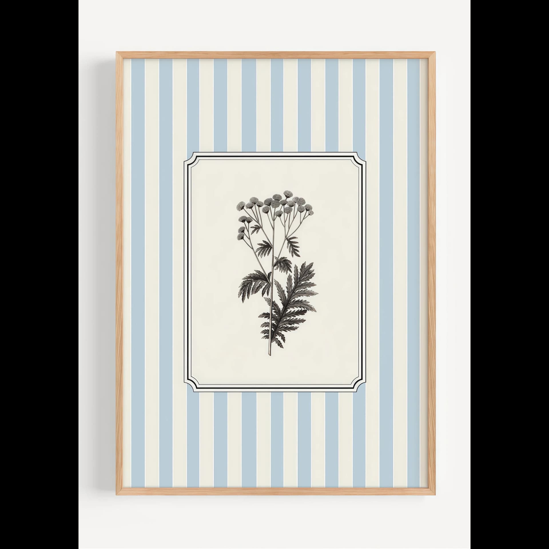 Minimalist Plants Stripes Canvas Wall Art