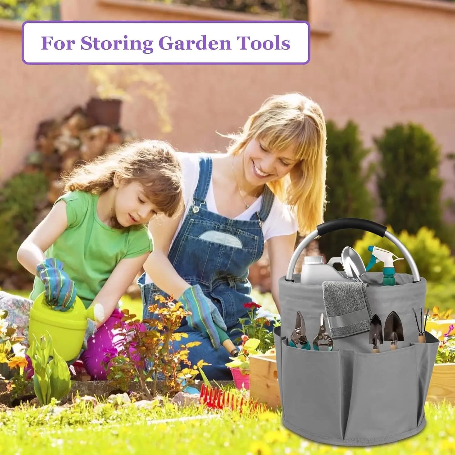 17L Foldable Cleaning Caddy with Handle