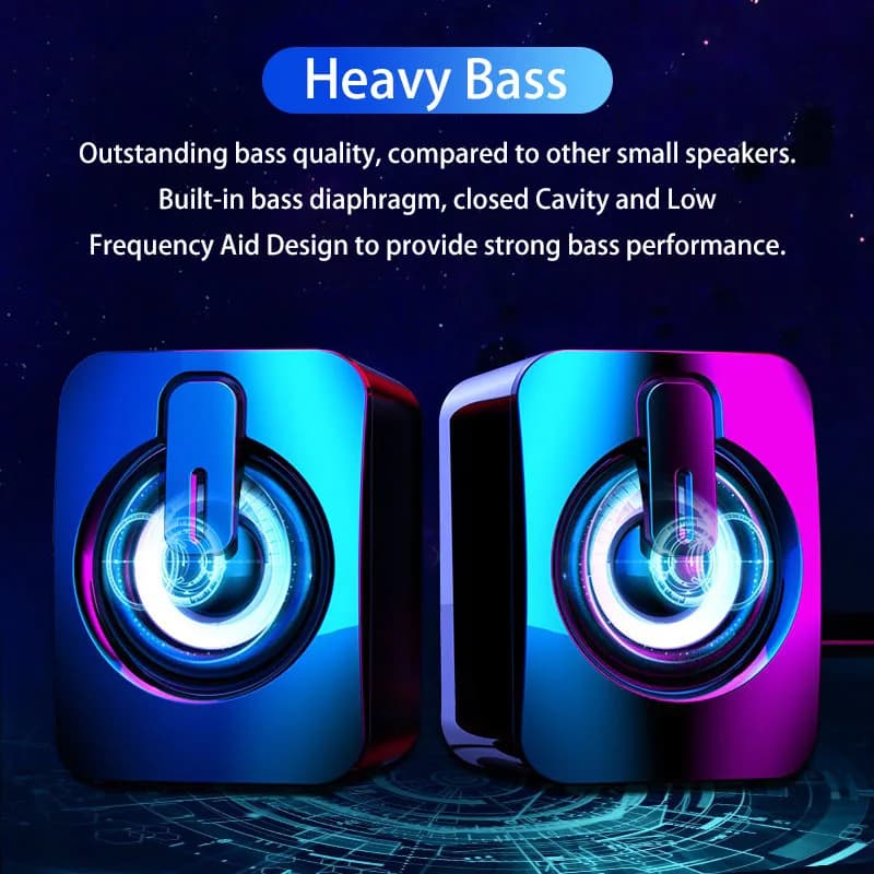 USB Desktop Speaker with Microphone and LED Light