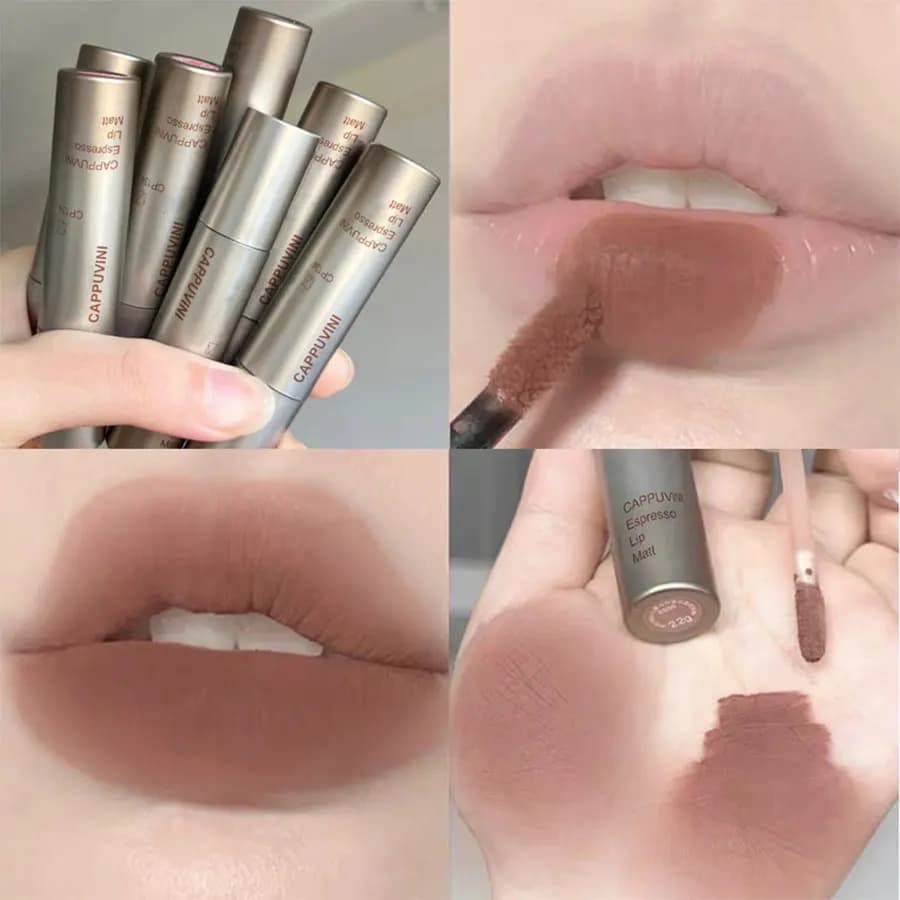 Matte Waterproof Lip Gloss in Nude Brown