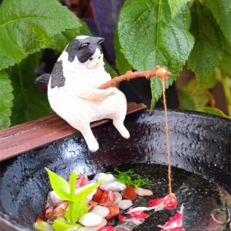 Cartoon Fishing Ornament Aquarium Decoration