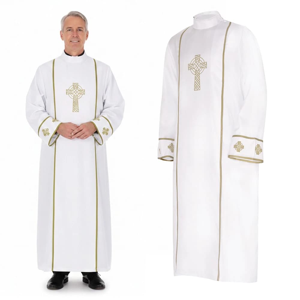 Priest Robe with Celtic Cross Embroidery