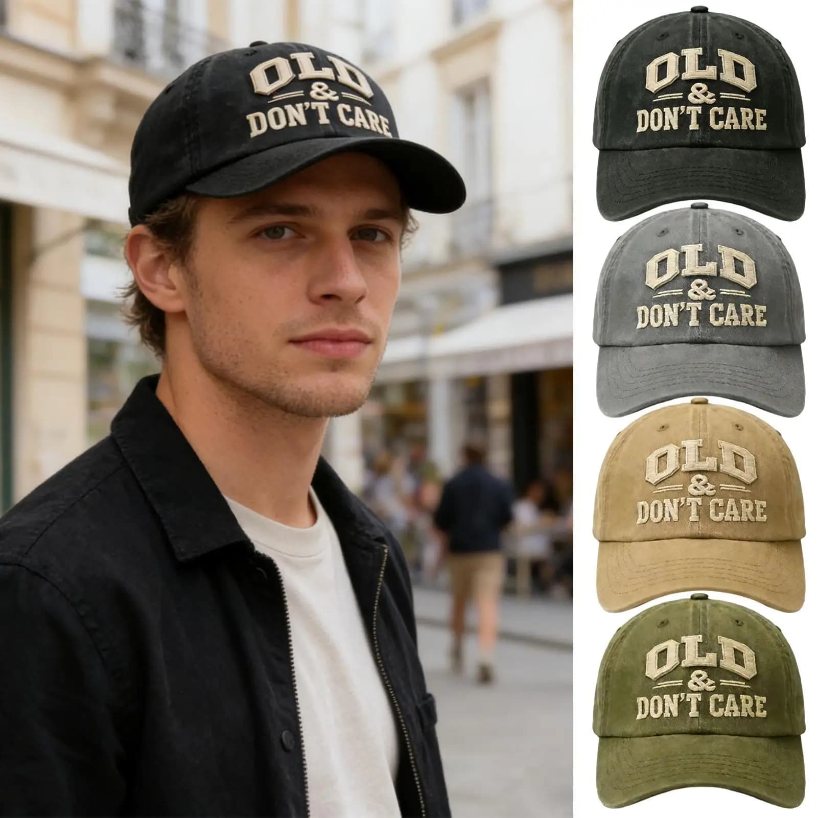 Don't Care Embroidered Vintage Baseball Cap