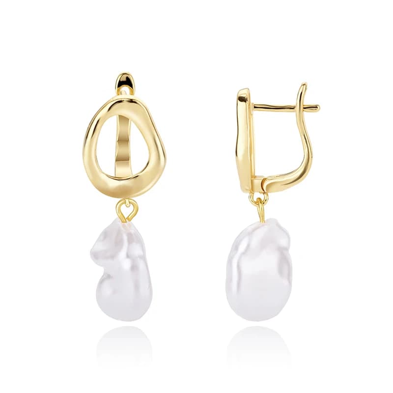 Baroque Pearl Drop Dangle Earrings
