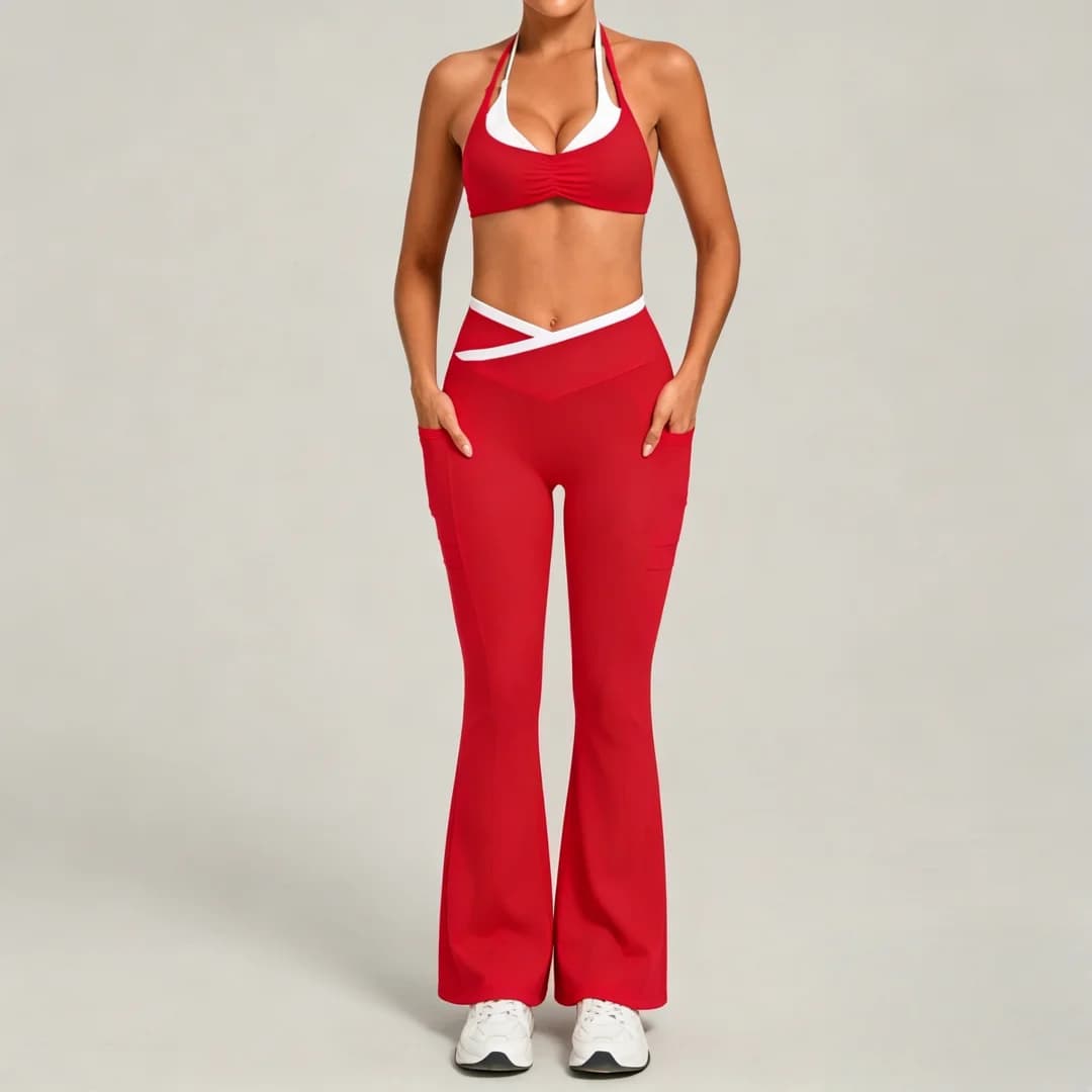 Women's Backless Halter Yoga Set
