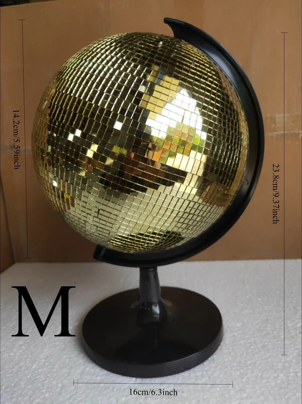 Rotating Glass Mirror Ball Ornament Light
