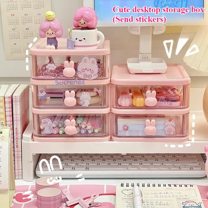 Desktop Storage Box Organizer with Drawers