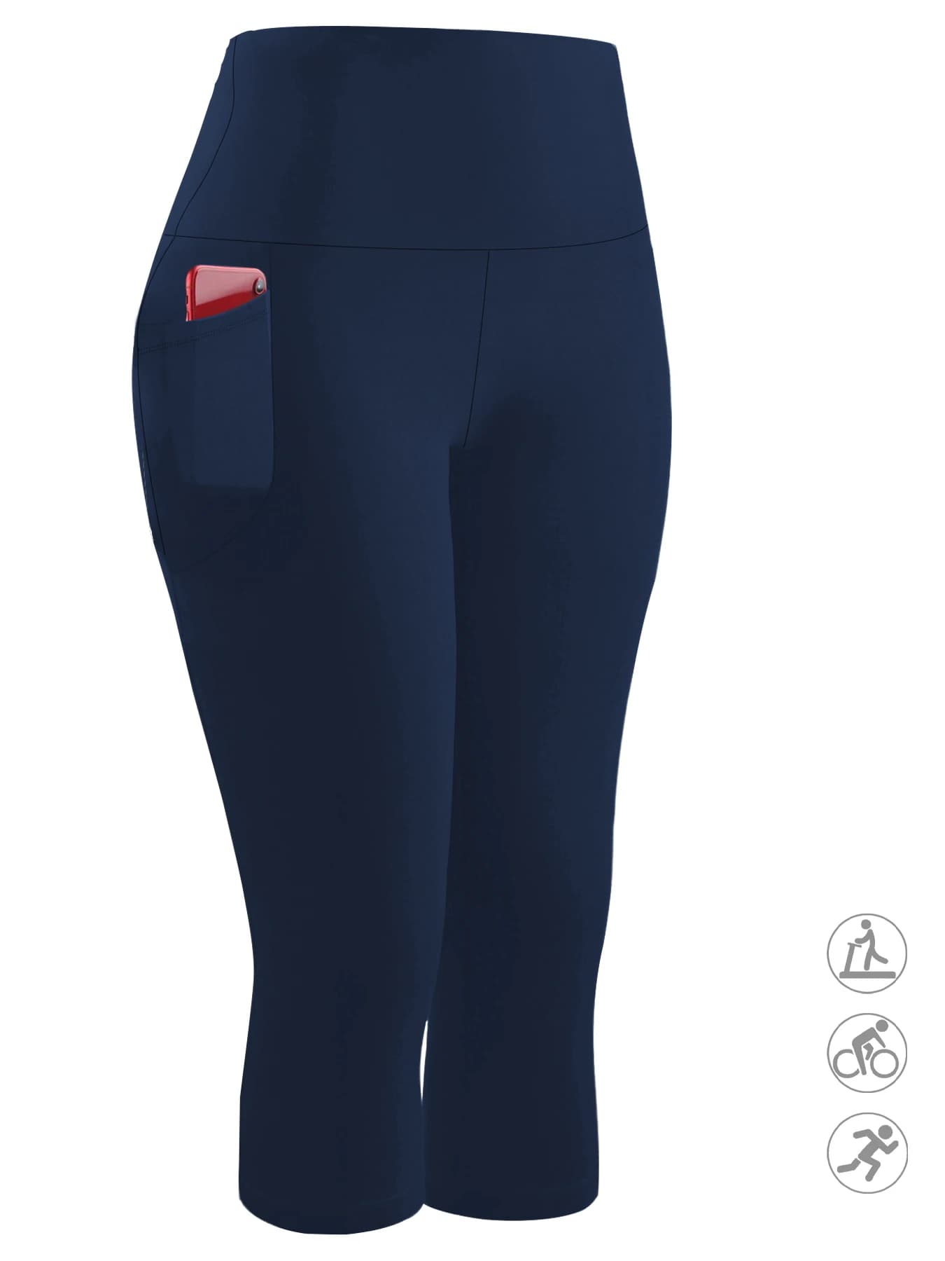 High-Waisted Workout Capri Pants with Pockets