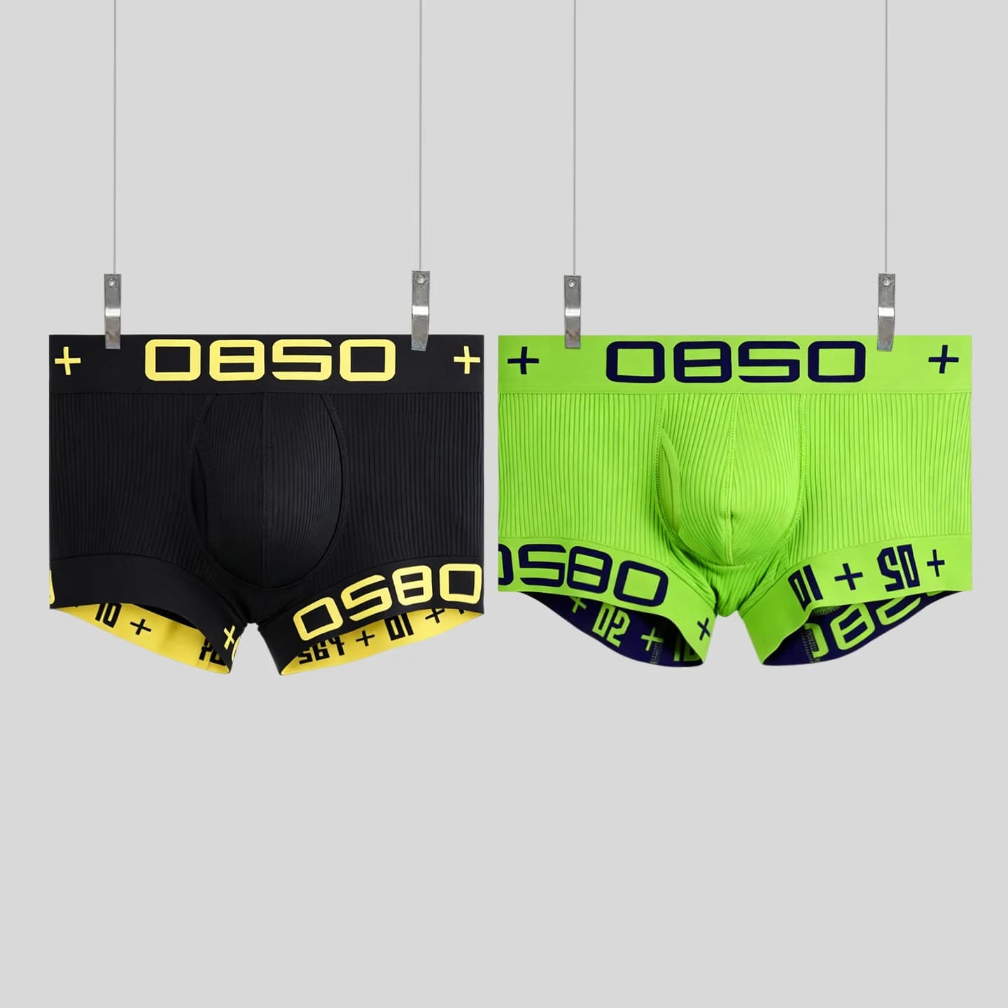 Men's Ribbed Boxer Briefs Digital Print Low Rise Stretch Soft Breathable Underwear Single & Multiple Optional