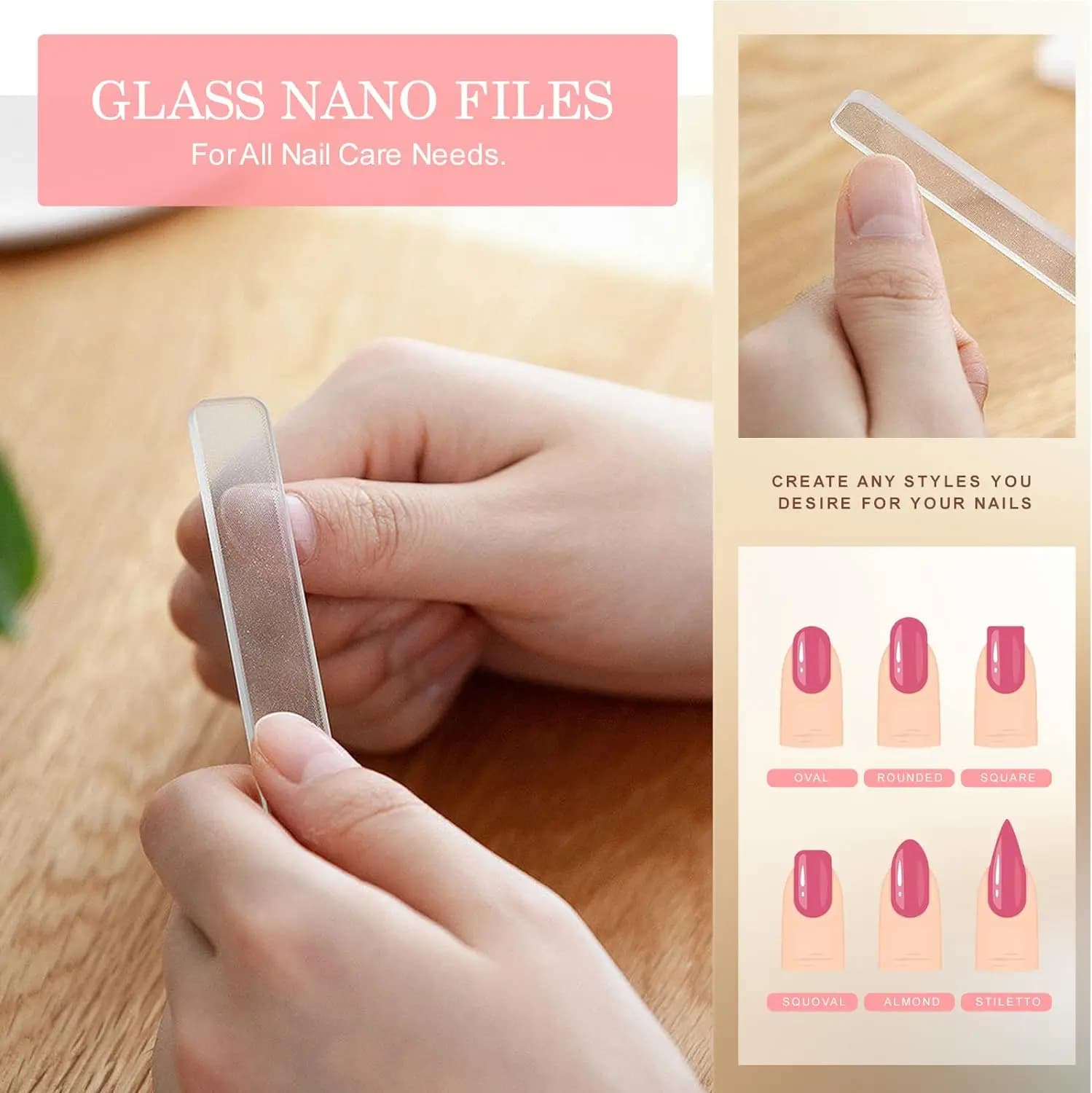 Glass Nail File and Cuticle Tool Kit