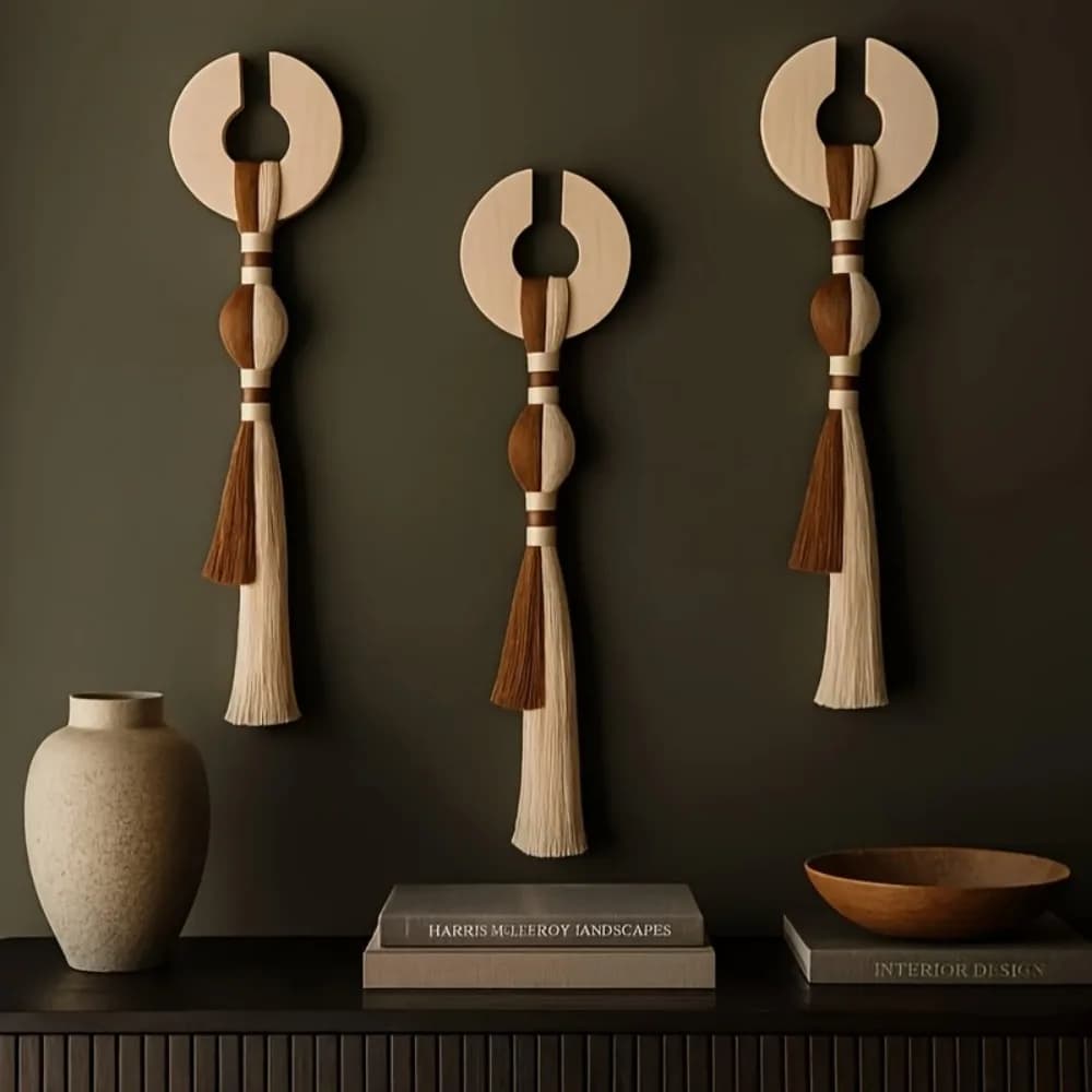 Scandinavian Style Wall Mounted Fiber Artwork