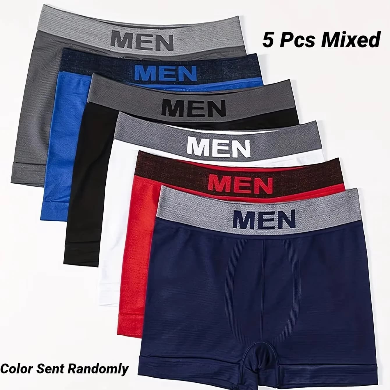 Men's Plain Color Boxer Briefs Pack