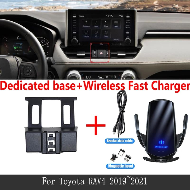 Car Mobile Phone Holder for Toyota RAV4 XA50 Accessories 2022 2019~2023 Telephone Bracket Rotatable Support for IPhone Samsung