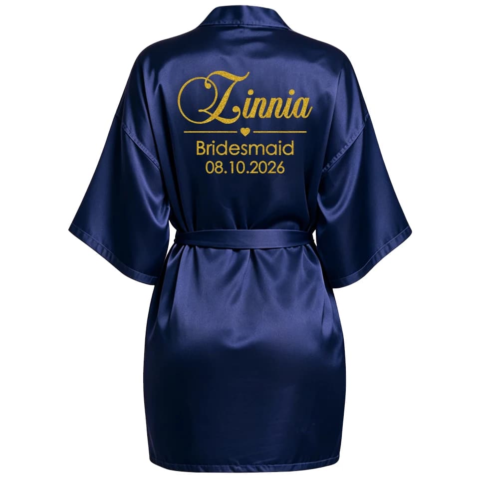 Personalized Faux Silk Bridal Robe