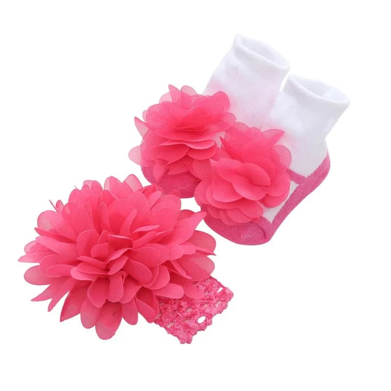 Baby Girl Socks and Bow Headband Set