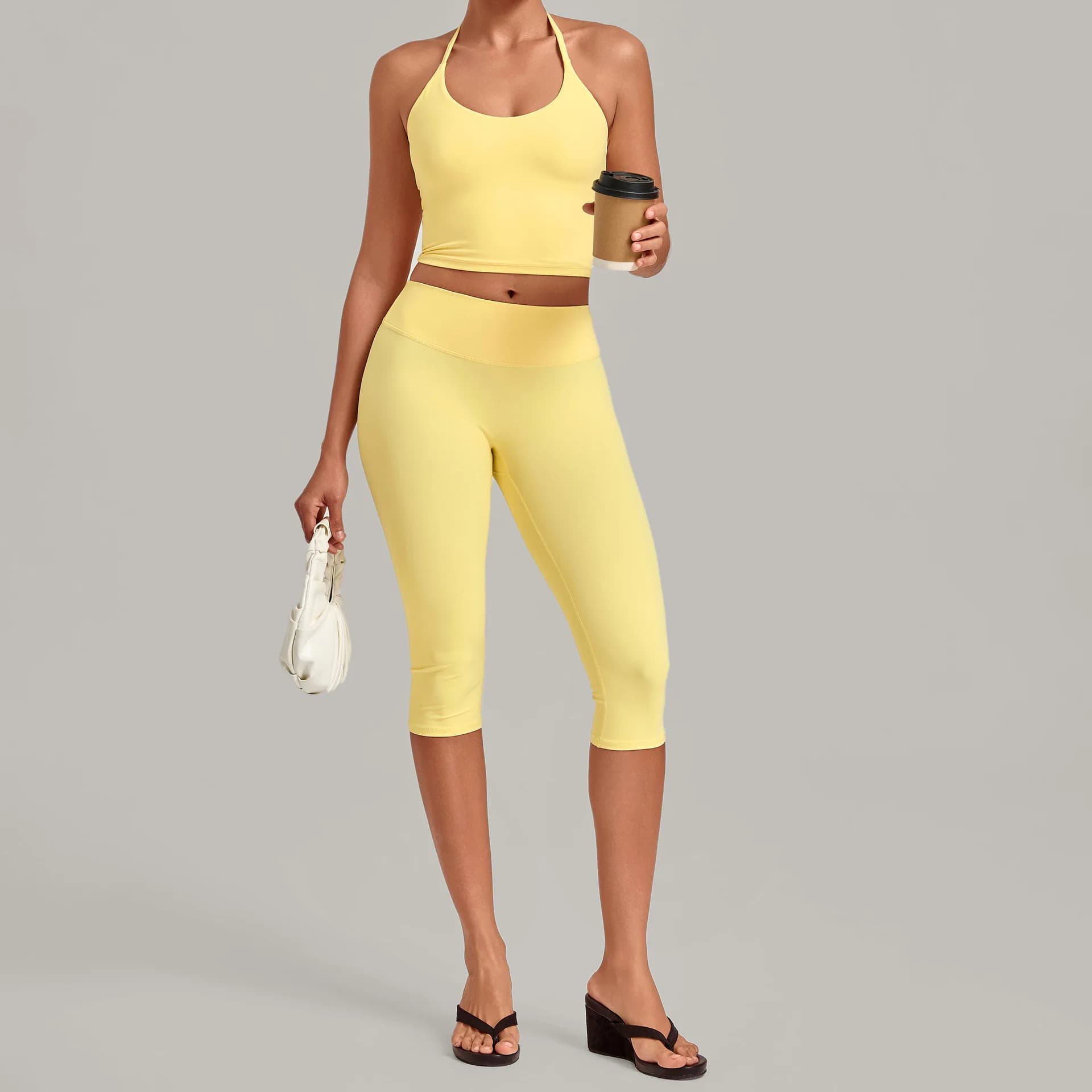 Women's High Waist Capri Yoga Set