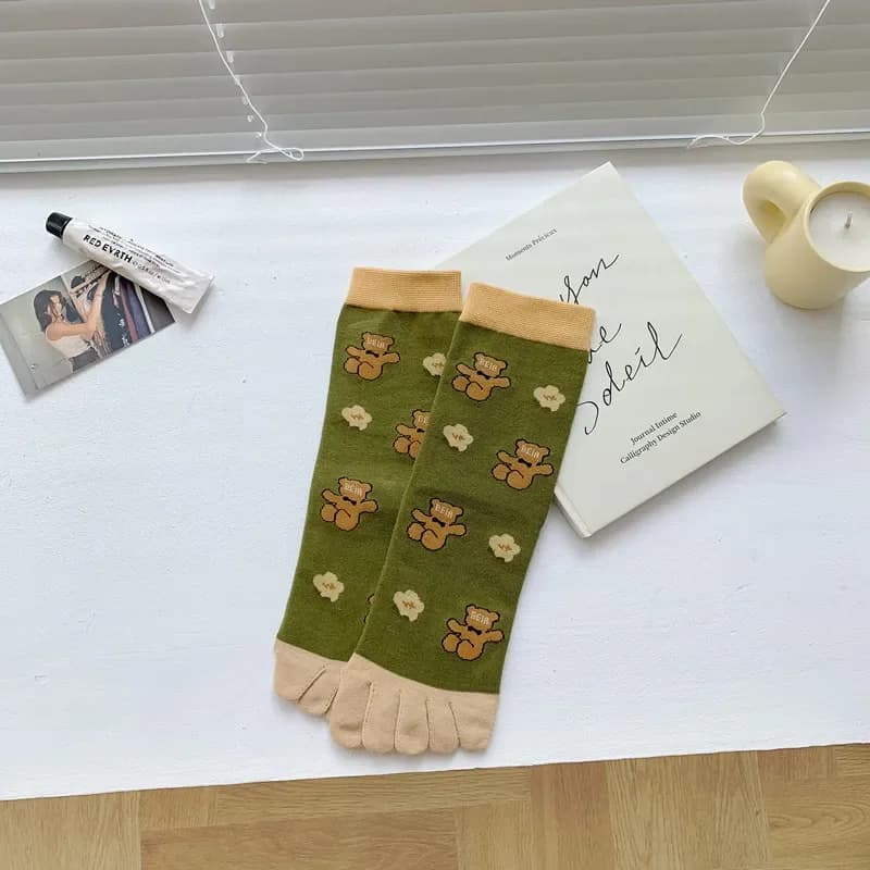 Cotton Five Finger Boot Socks Women