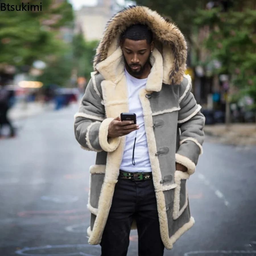 Men's Loose Long Cotton-Padded Winter Coat