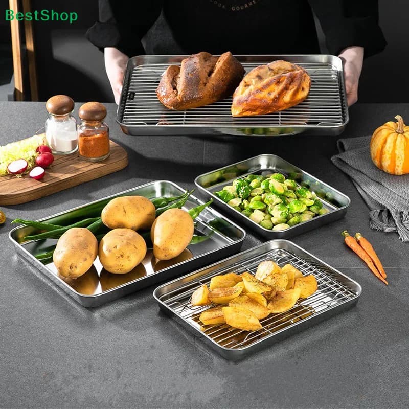 Stainless Steel Baking Pan Set with Cooling Rack