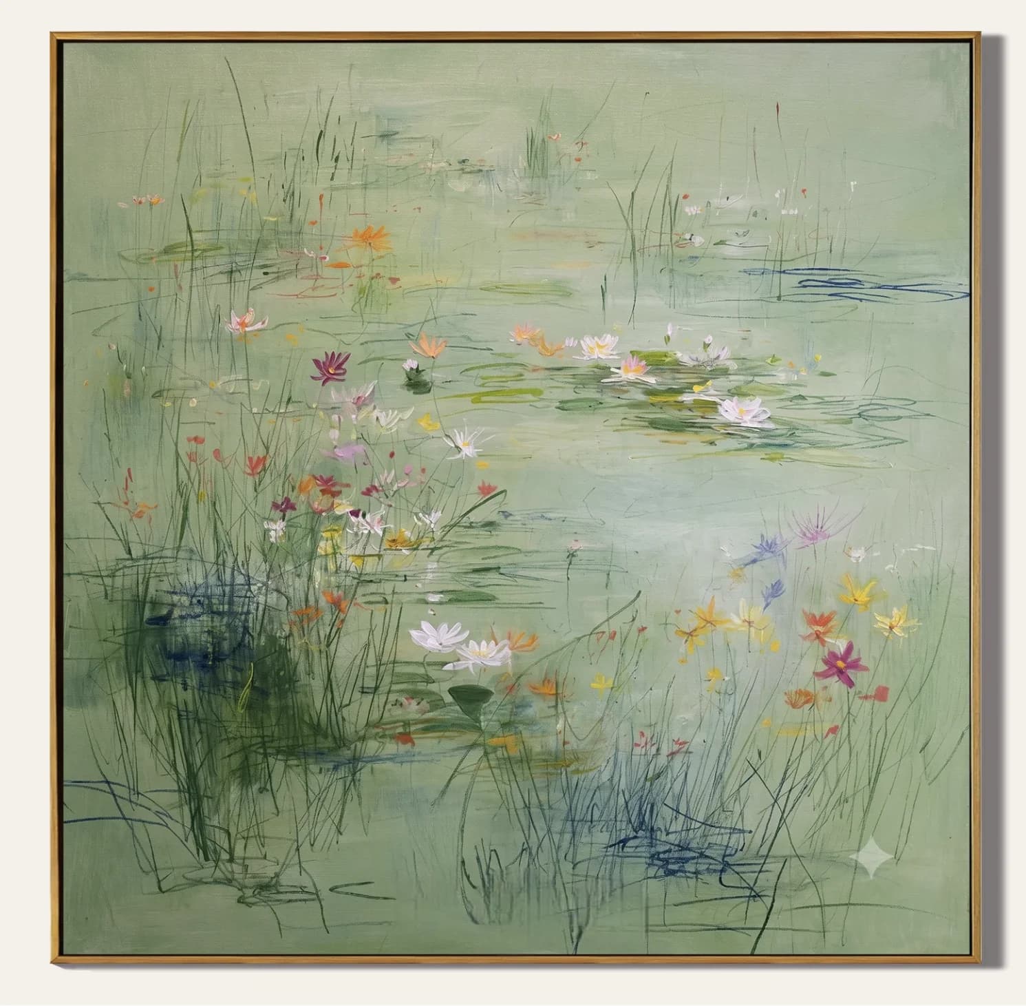 Abstract Water Lily Pond Canvas Print