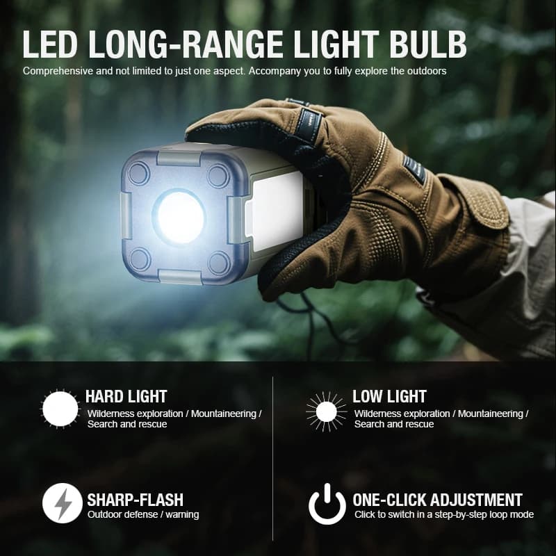 Multifunctional Camping Lamp with Solar Type-C Dual Charging Mode Expandable Light Source Design for Multiple Outdoor Scenarios