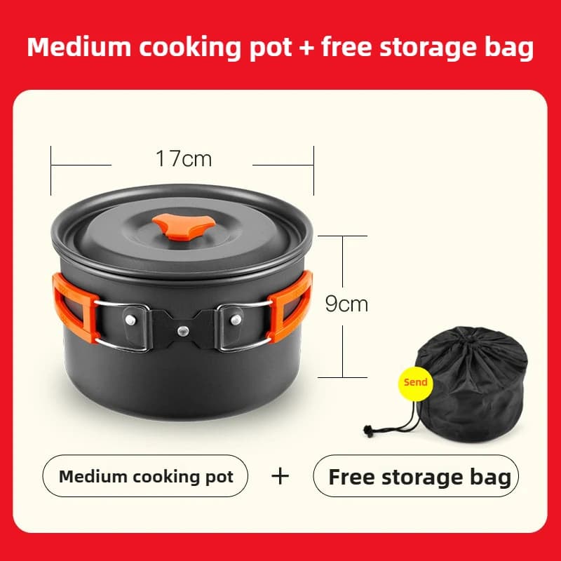 Camping Cookware Set with Kettle and Frying Pan