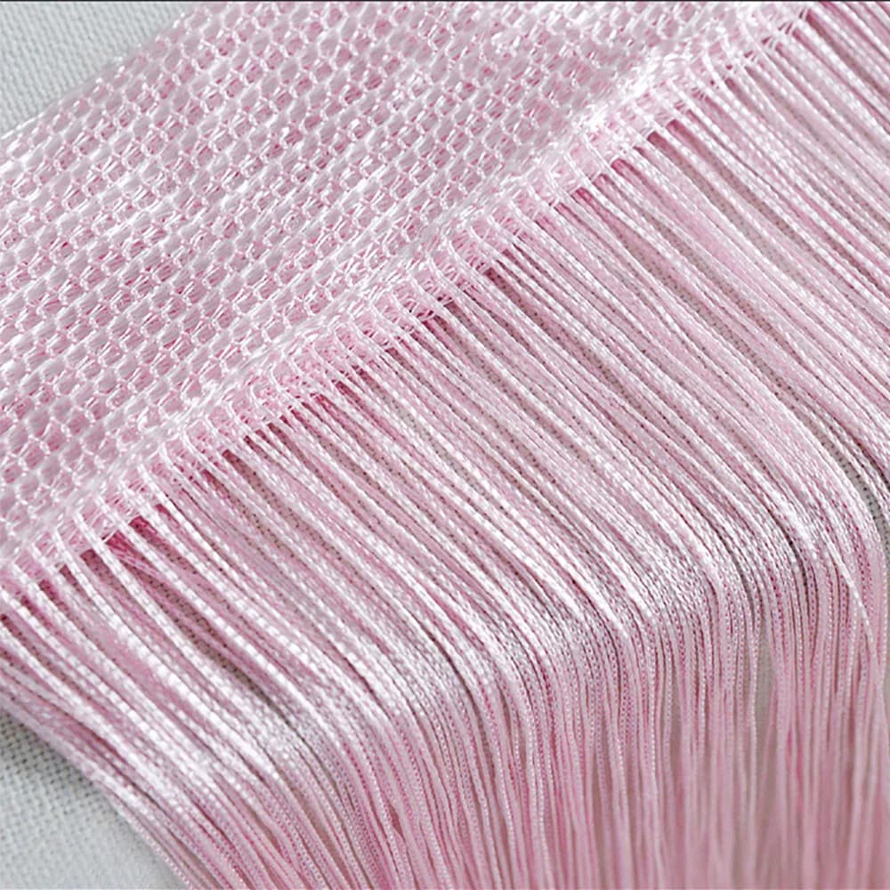 String Curtain Panel With Tassel Fringe