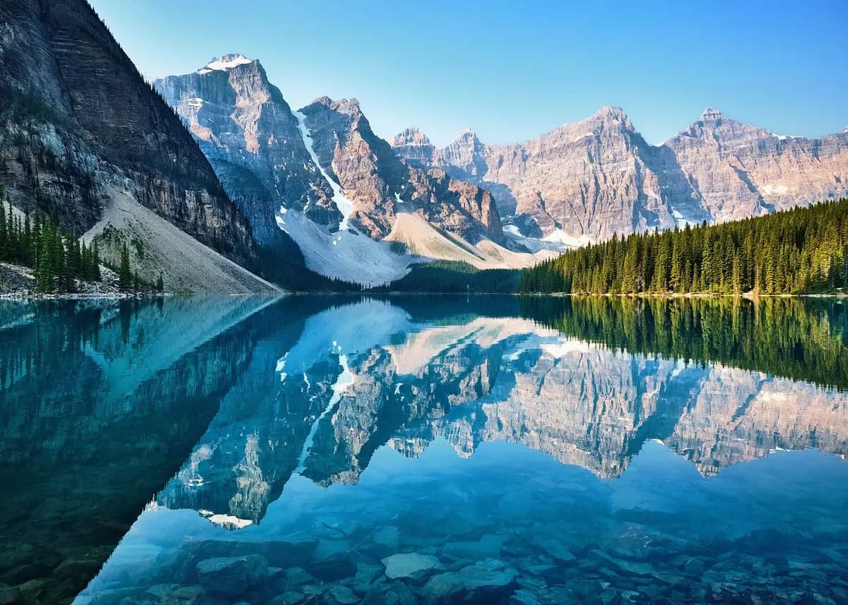 Forest Mountain Lake Landscape Canvas Print