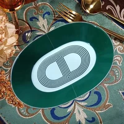 Ceramic Bone China Oval Condiment Plate Set
