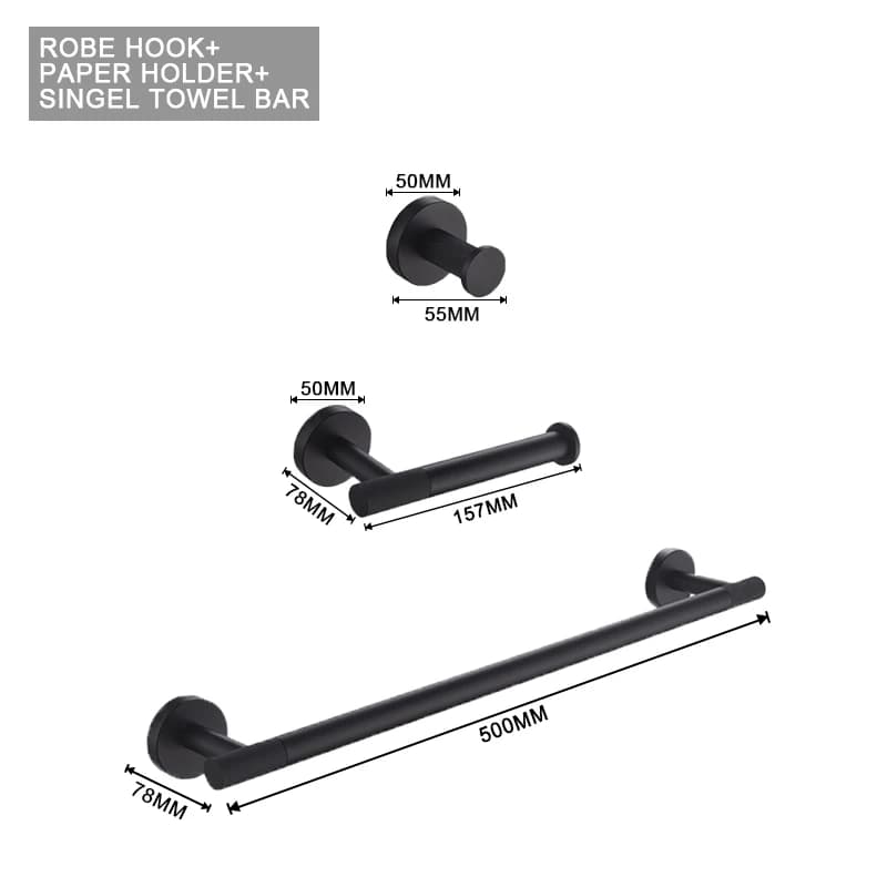 Bathroom Accessories Hardware Set Kit Towel Bar Wall Mount Toilet Paper Holder Hand Robe Hook Hanger Stainless Steel