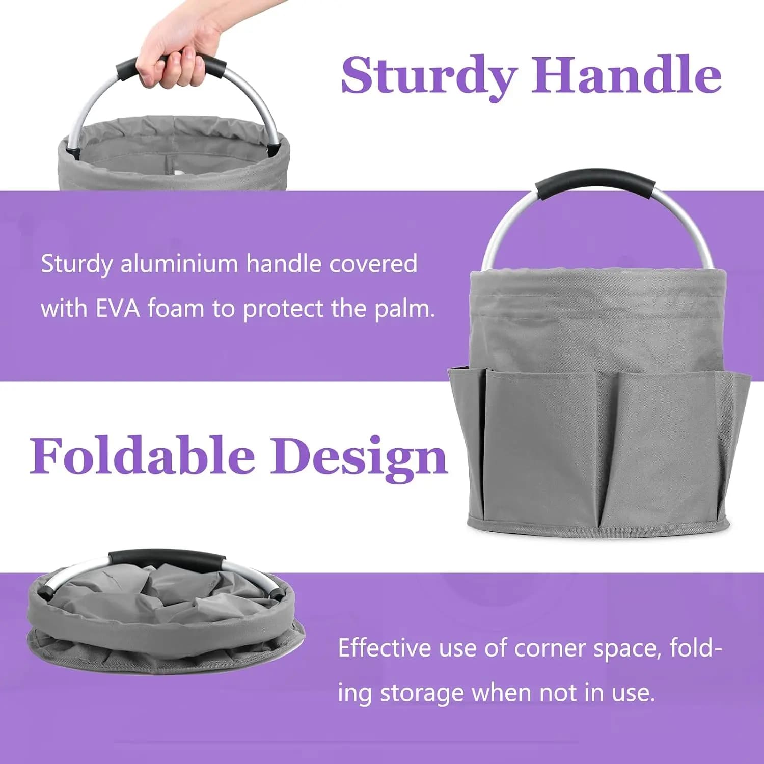 17L Foldable Cleaning Caddy with Handle