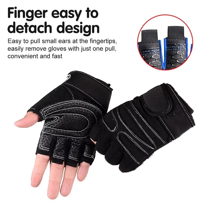 Half Finger Workout Gloves with Wrist Wrap