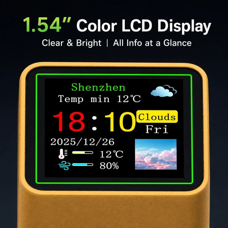 Smart WiFi Desk Clock Weather Station