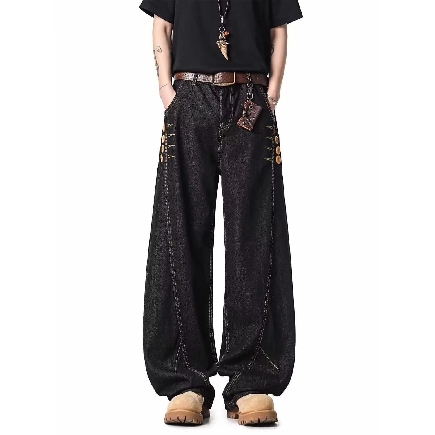 Men's Straight Skinny Loose Wide Leg Jeans