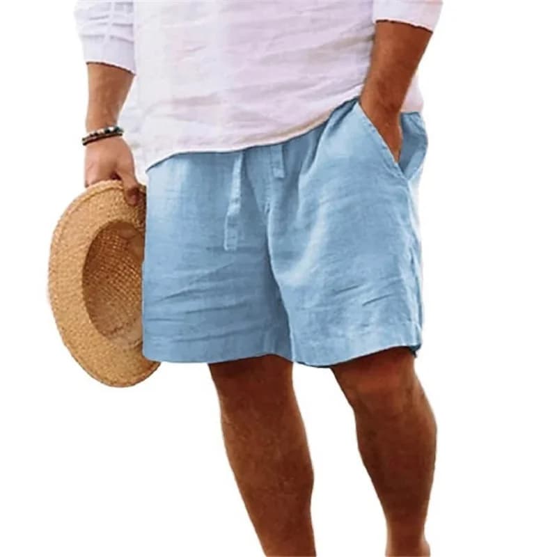 Men's Cotton Linen Capri Shorts