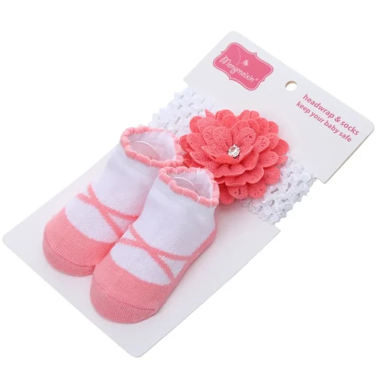 Baby Girl Socks and Bow Headband Set