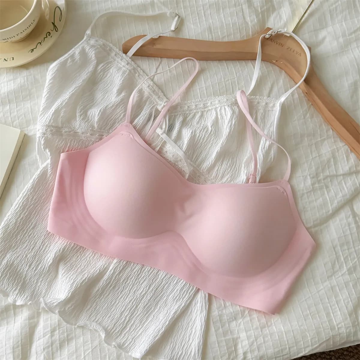 Seamless Low Neckline Bra with Thin Straps