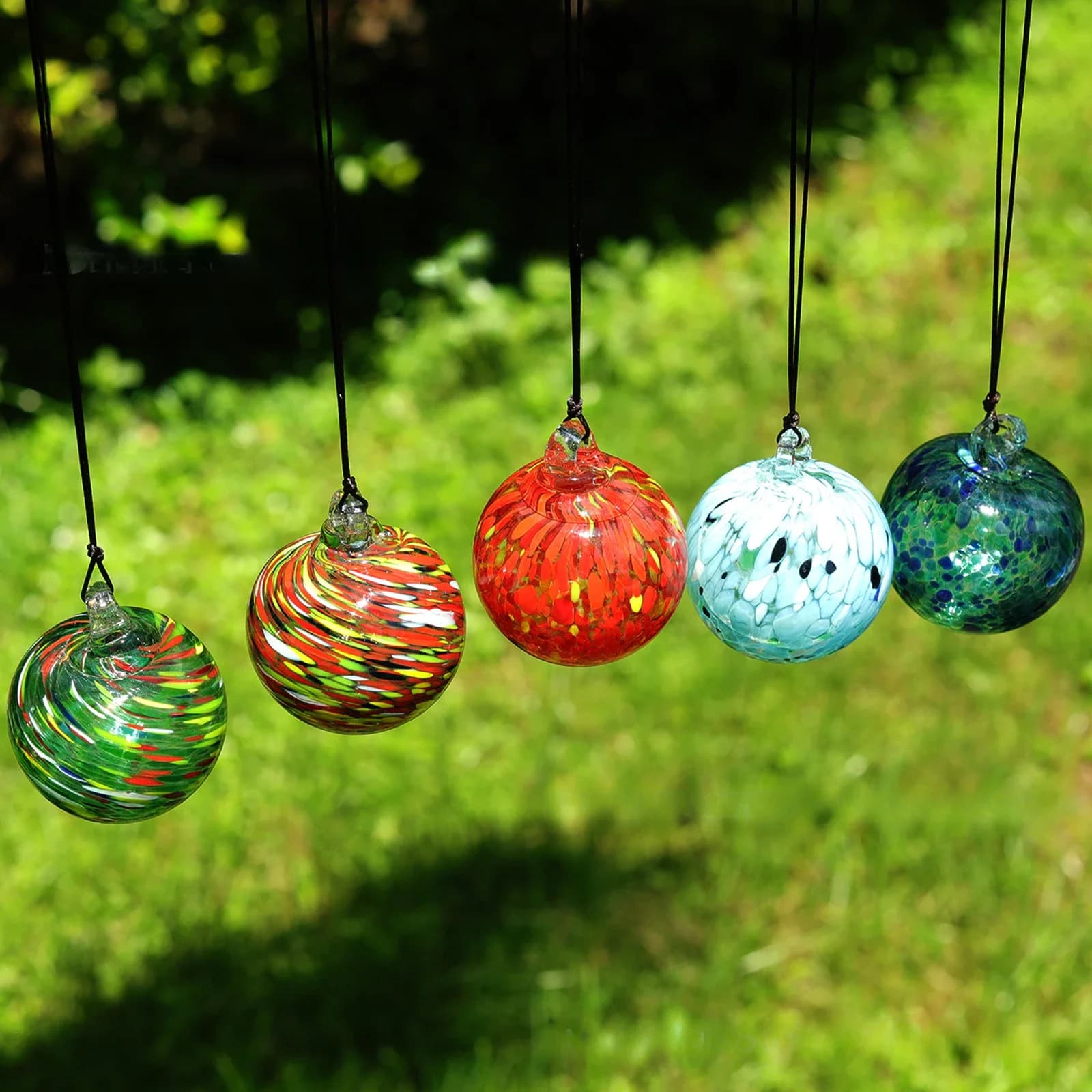 Hand-Blown Glass Hanging Ball Ornament