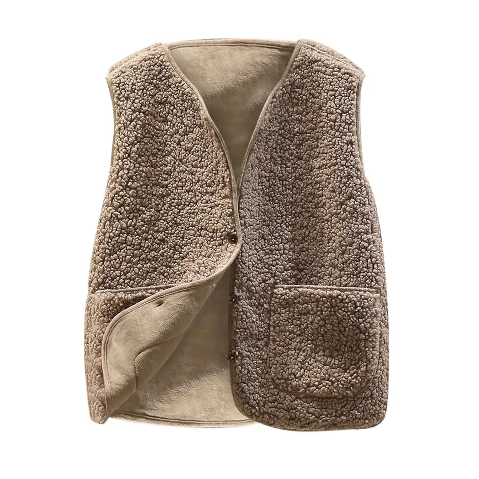 Women's Teddy Fleece Button Vest