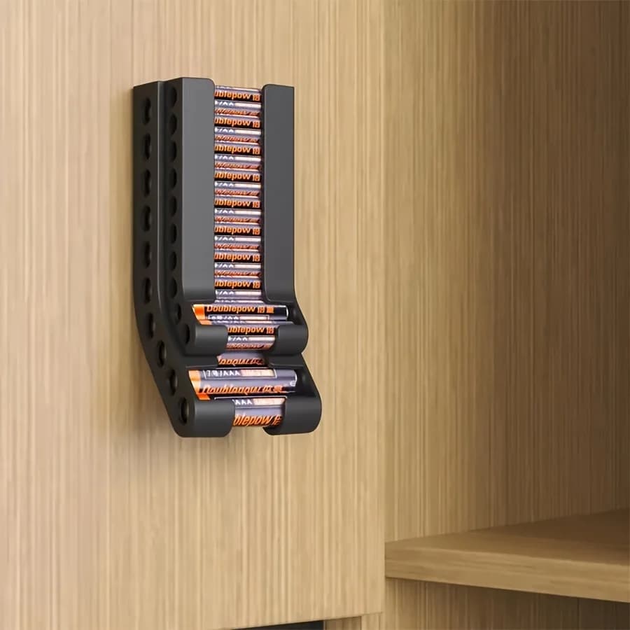 Wall-Mounted Battery Storage Organizer