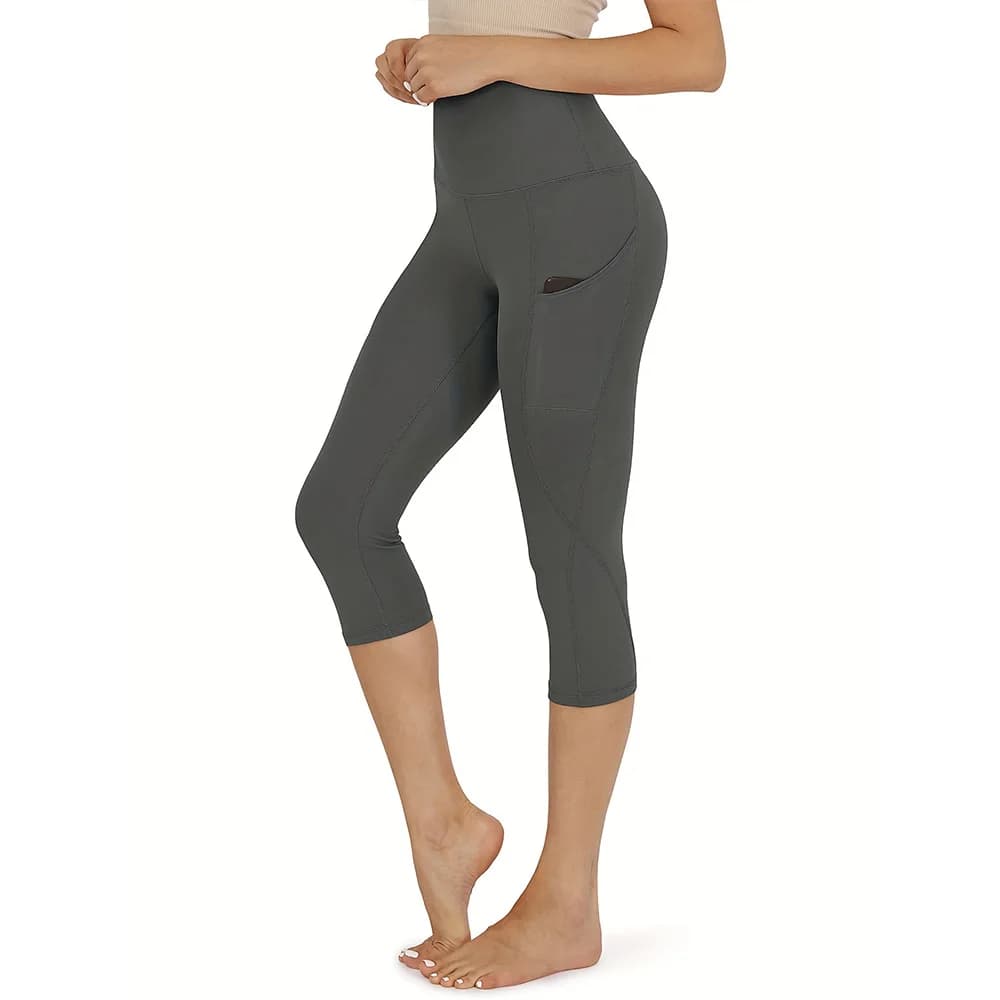 Women's High Waisted Capri Leggings with Pockets