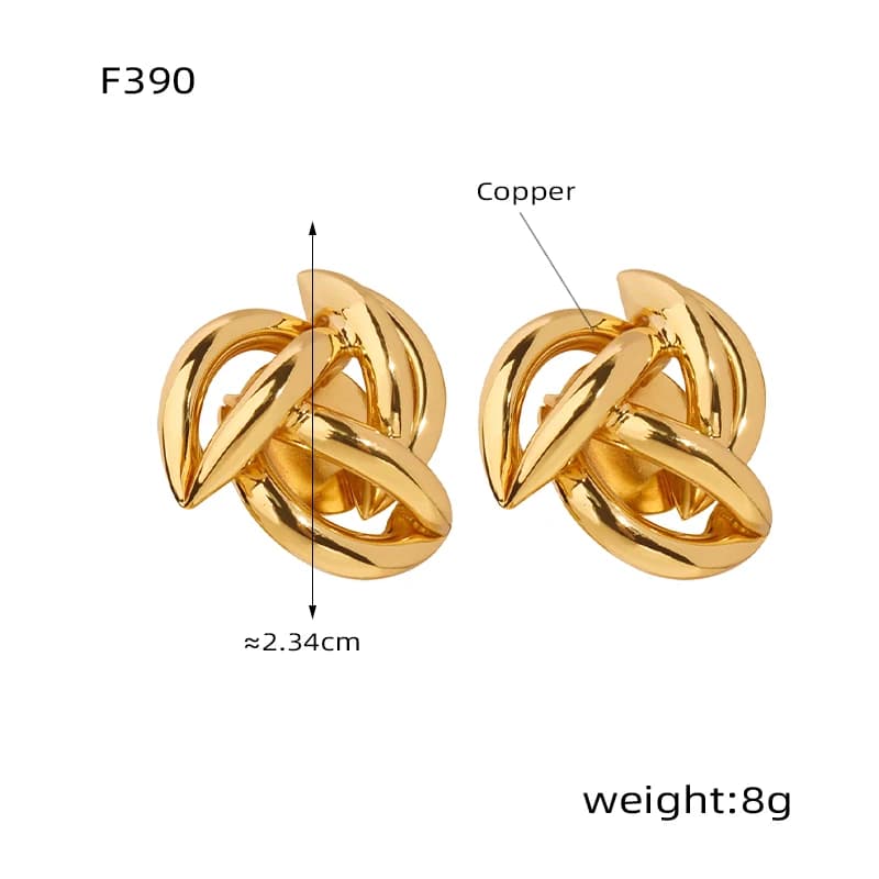Small Metal Knot Twist Stud Earrings