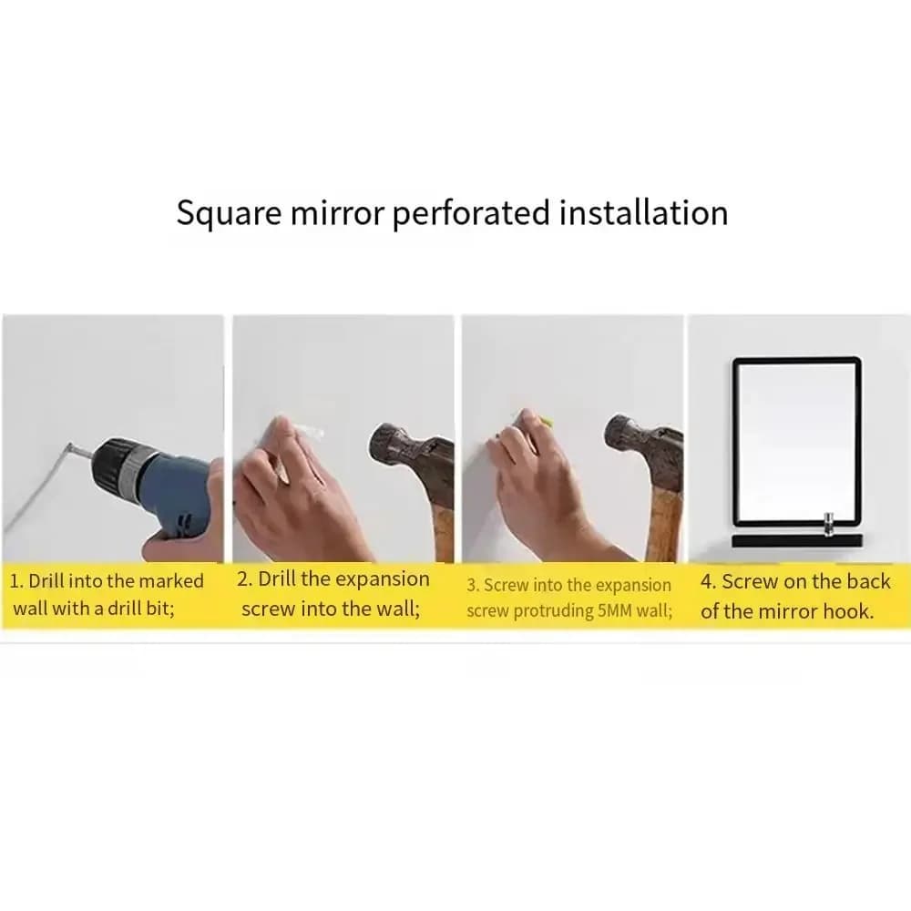Rectangle Wall Mirror Black Metal Frame
