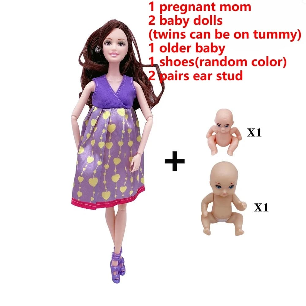 Pregnant Mom Doll with Baby Playset