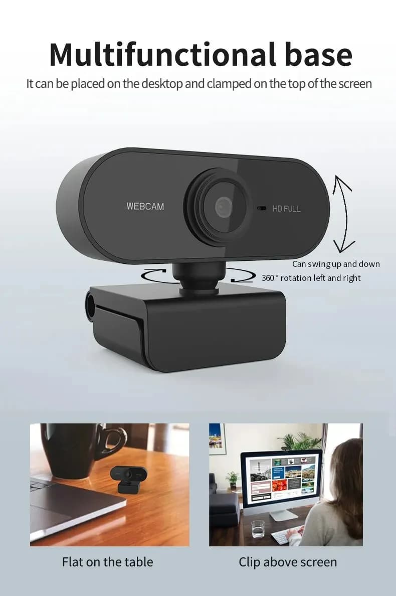 USB Webcam with Built-in Microphone