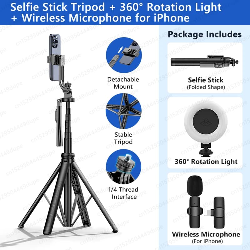 Tripod Stand with Wireless Bluetooth Phone Holder