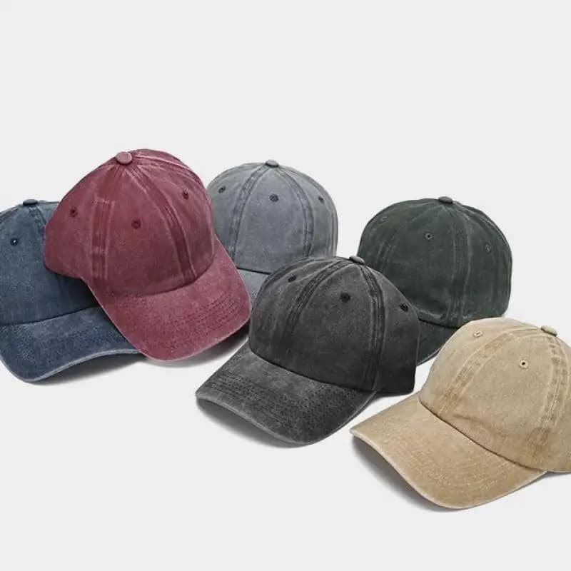Washed Cotton Snapback Baseball Cap